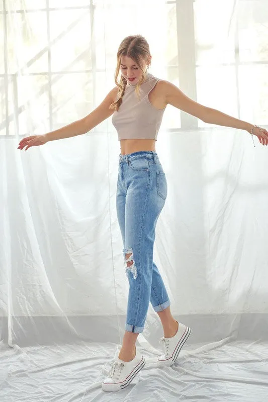 Distressed Mom Jeans