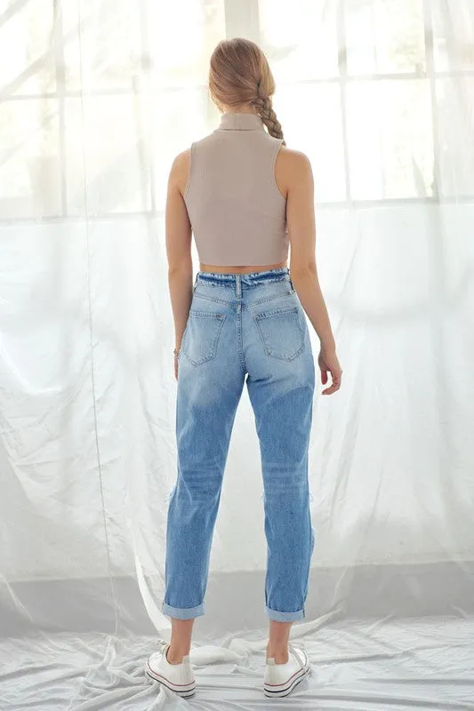Distressed Mom Jeans