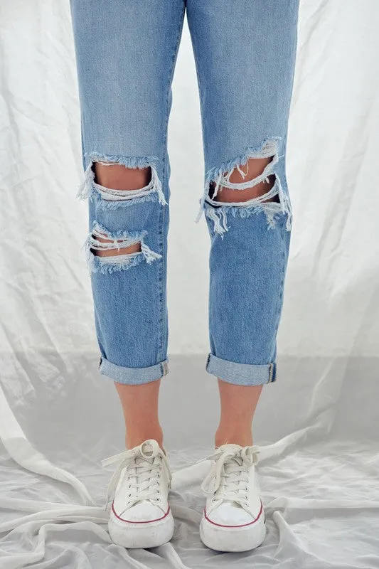 Distressed Mom Jeans