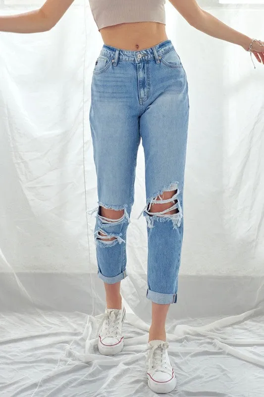 Distressed Mom Jeans