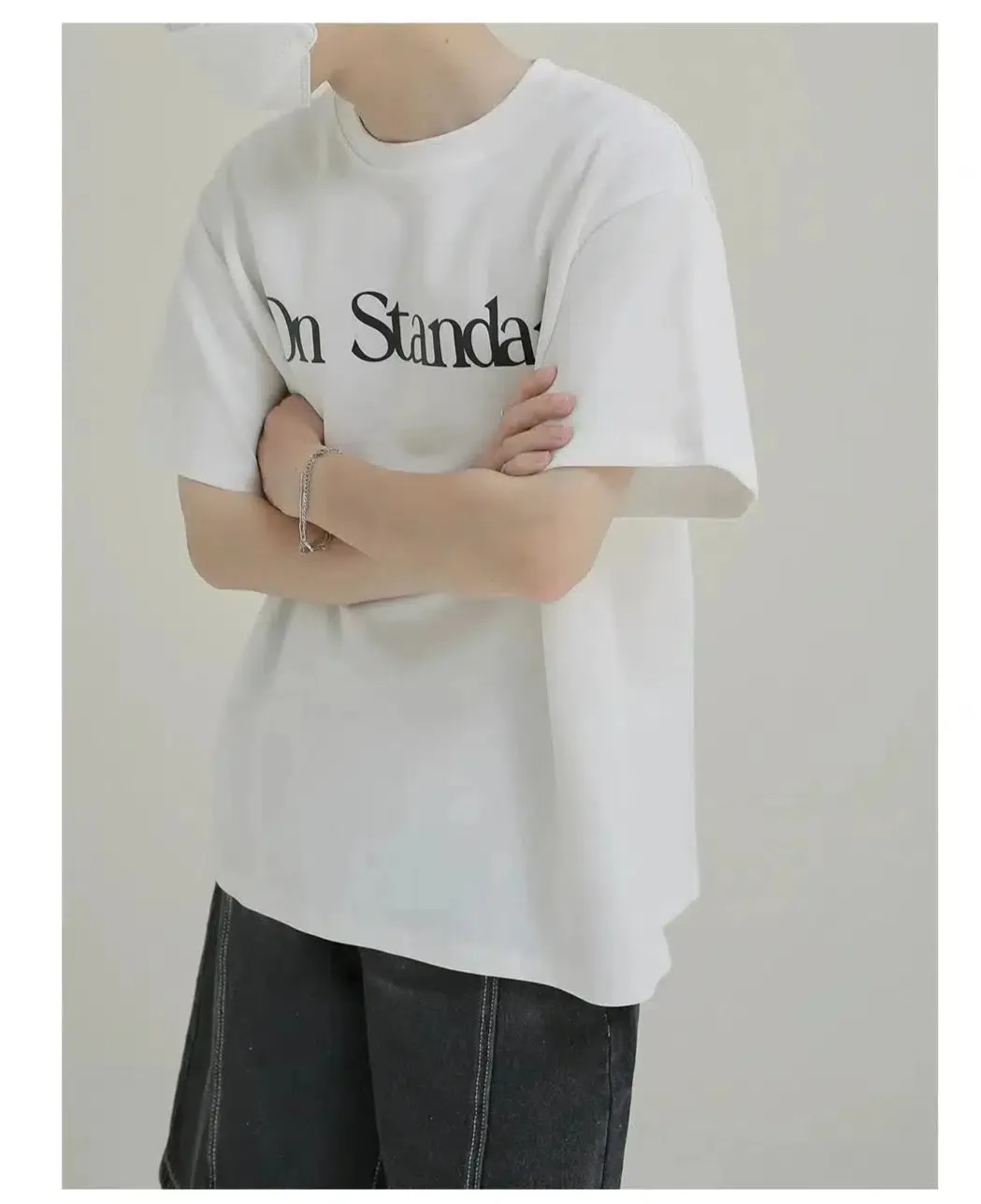 Drop Shoulder Crew Neck Printed T-shirt
