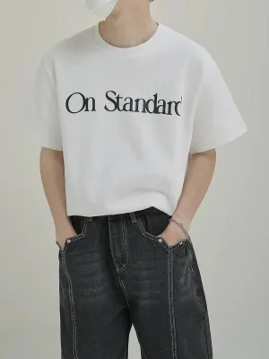 Drop Shoulder Crew Neck Printed T-shirt