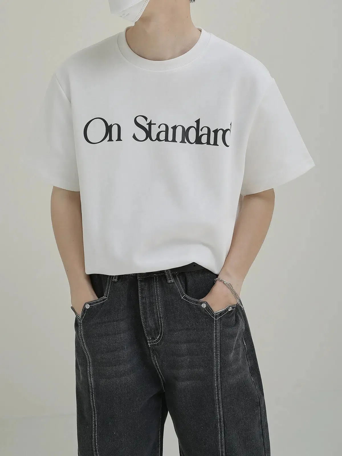 Drop Shoulder Crew Neck Printed T-shirt