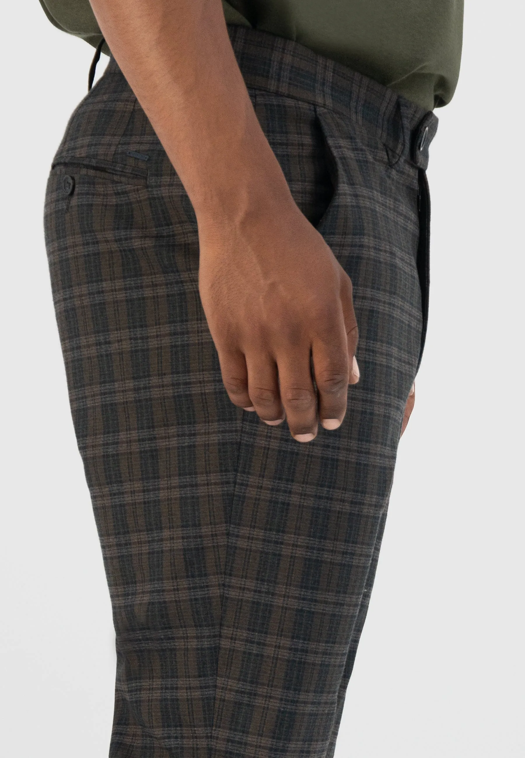DSZ FONDA BRUSHED CHECK SLIM TROUSER