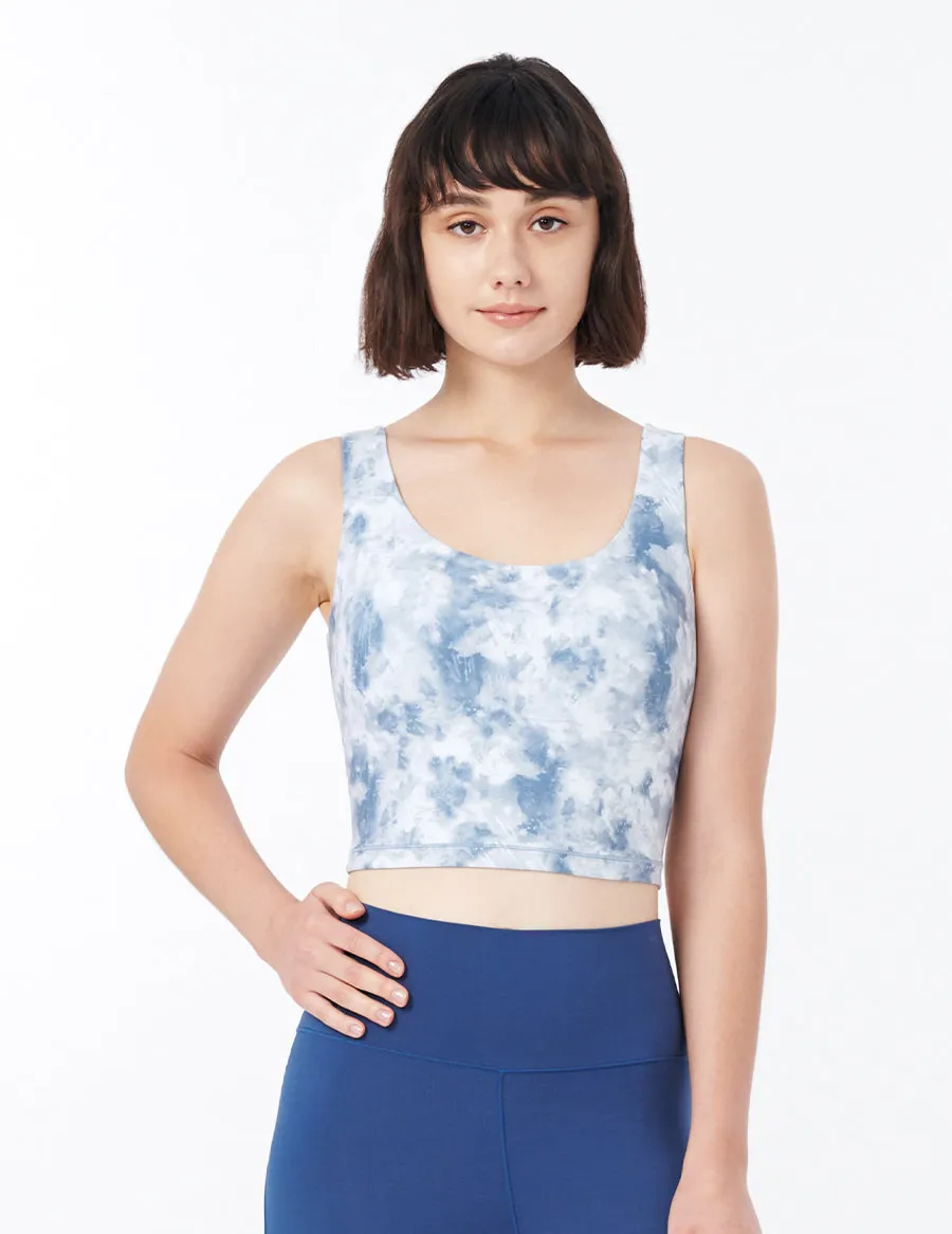 easyoga LA-VEDA Striped Cropped Tank - FF2 Power Blue