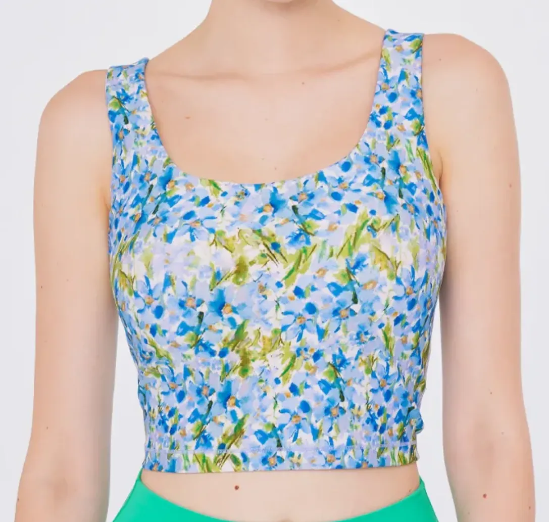 easyoga LA-VEDA Striped Cropped Tank - FK2 Spring Sprout