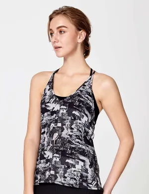 easyoga LA-VEDA Twins Cross Bralet  Tank - FA1 Montage Gray