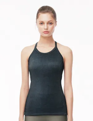 easyoga LA-VEDA Vintage Rib Halterneck Tank - B18 Twilight Blue
