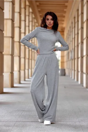 Elastic-Waist Wide-Leg Trousers
