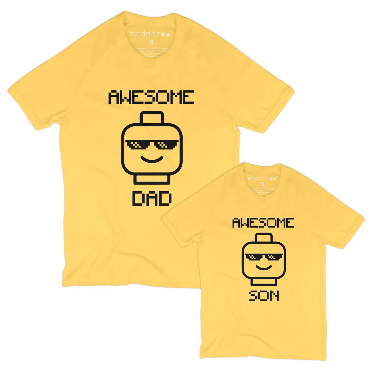 Endanzoo Matching Dad-and-Son Organic Tee Shirts - Awesome Family