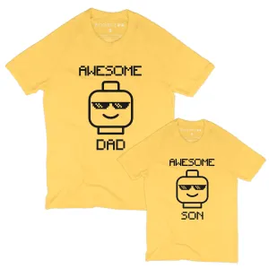 Endanzoo Matching Dad-and-Son Organic Tee Shirts - Awesome Family