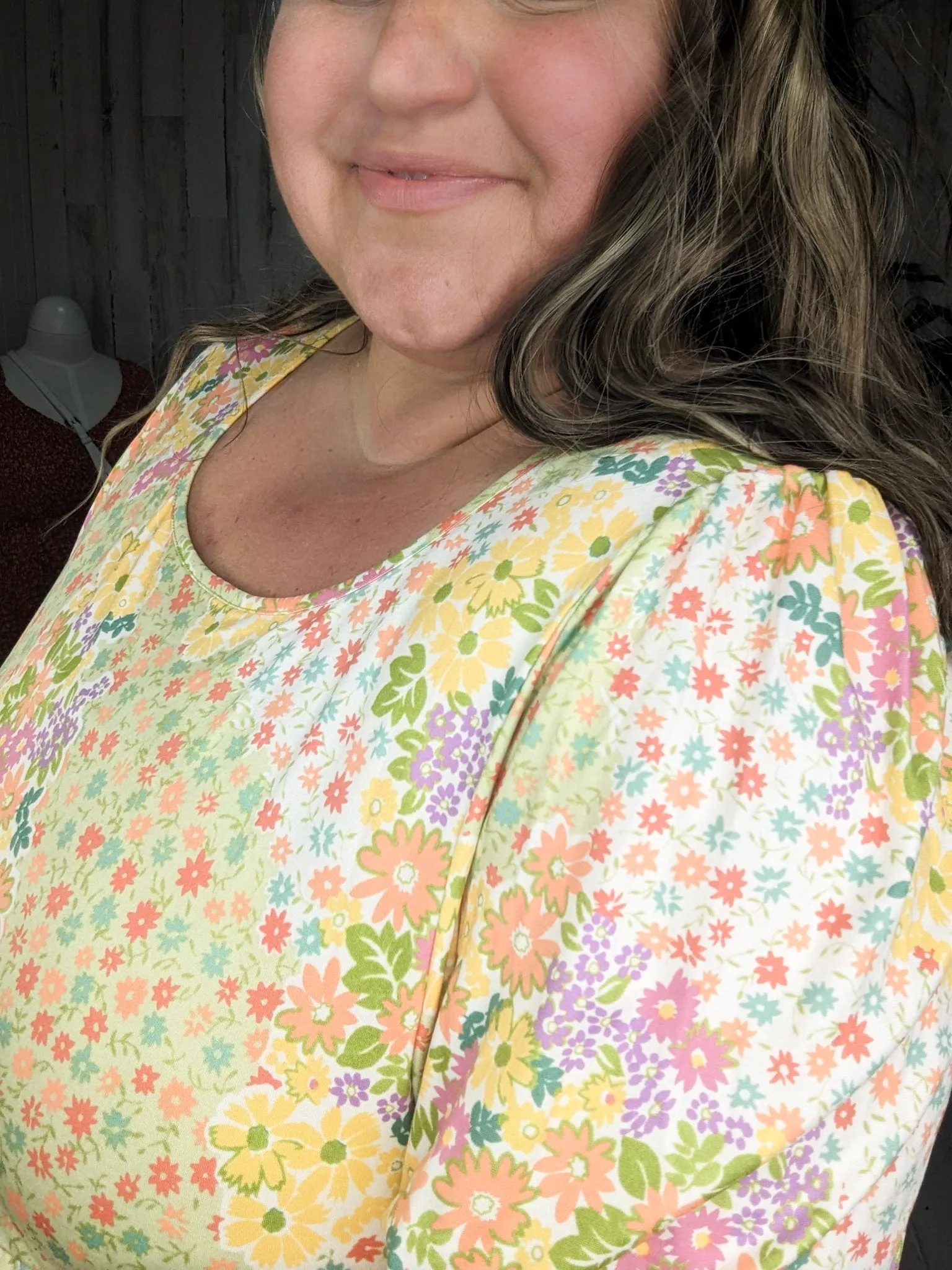 Esther Square Neck Babydoll Dress in 60s Florals
