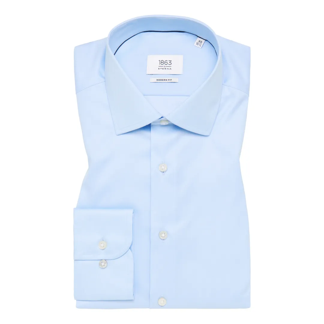Eterna 1863 Pure Cotton Non Iron Shirt - Light Blue