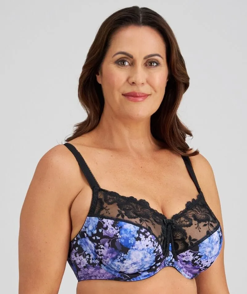 Fayreform Wild Violet Underwire Bra - Blue Hydrangea Print