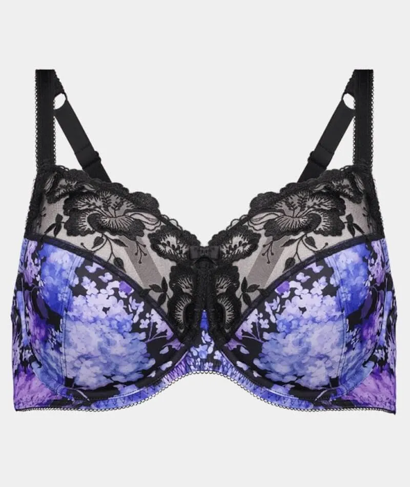 Fayreform Wild Violet Underwire Bra - Blue Hydrangea Print