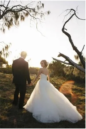 Feather Sweetheart Wedding Dress with Romantic Tulle Skirt