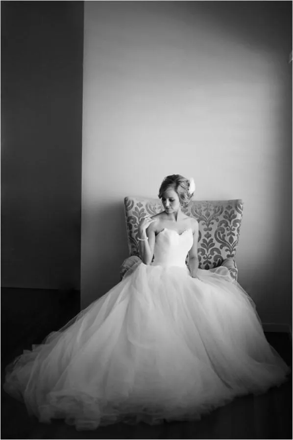 Feather Sweetheart Wedding Dress with Romantic Tulle Skirt