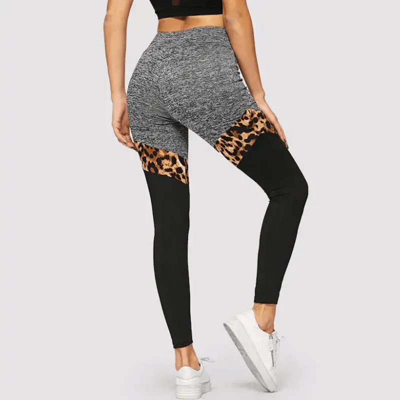 FierceFusion High-Waist Colorblock Animal Print Leggings