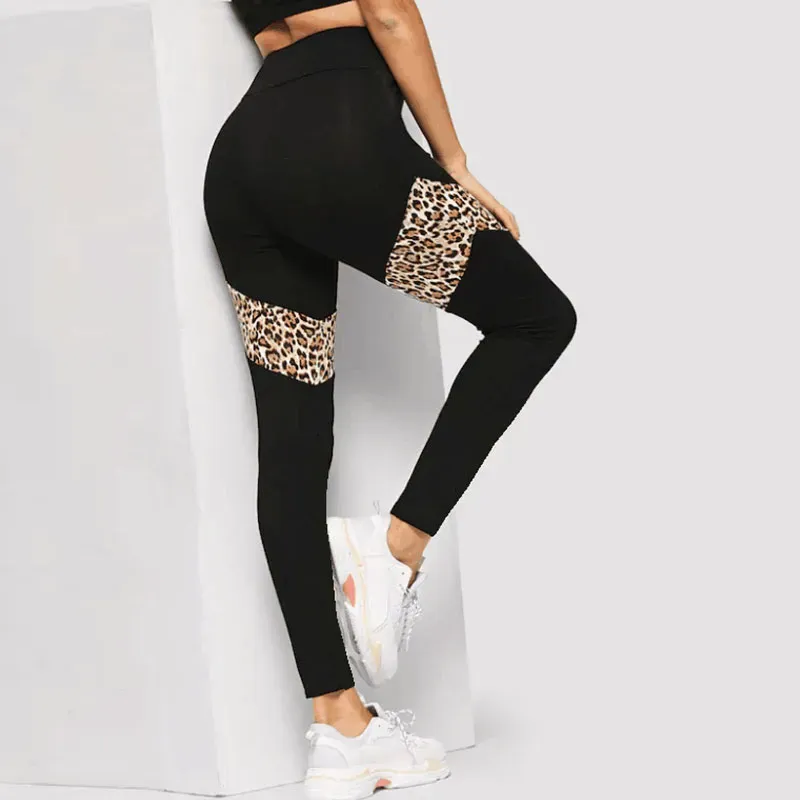 FierceFusion High-Waist Colorblock Animal Print Leggings