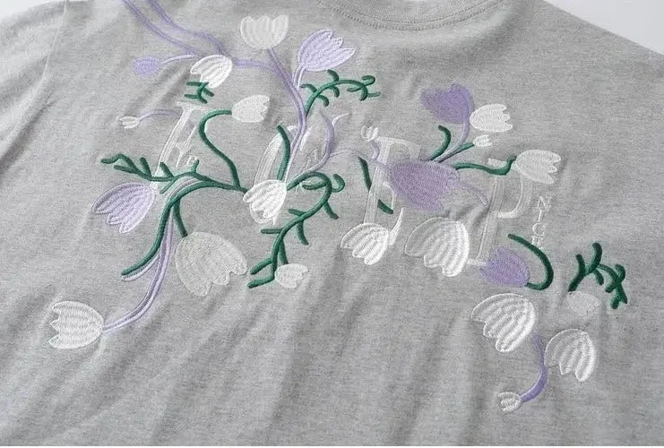 Floral Embroidered Short Sleeve T-shirt