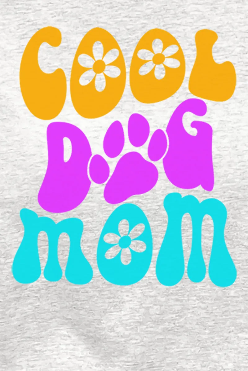 Flower Cool Dog Mom Short Sleeve Relaxed Fit T-Shirt