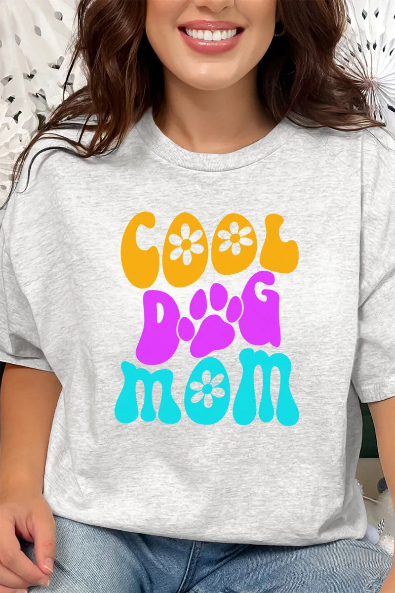 Flower Cool Dog Mom Short Sleeve Relaxed Fit T-Shirt