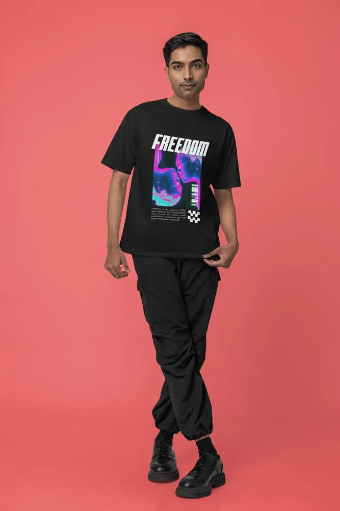 Freedom - Unisex Oversized Cotton Graphic Printed T-Shirt