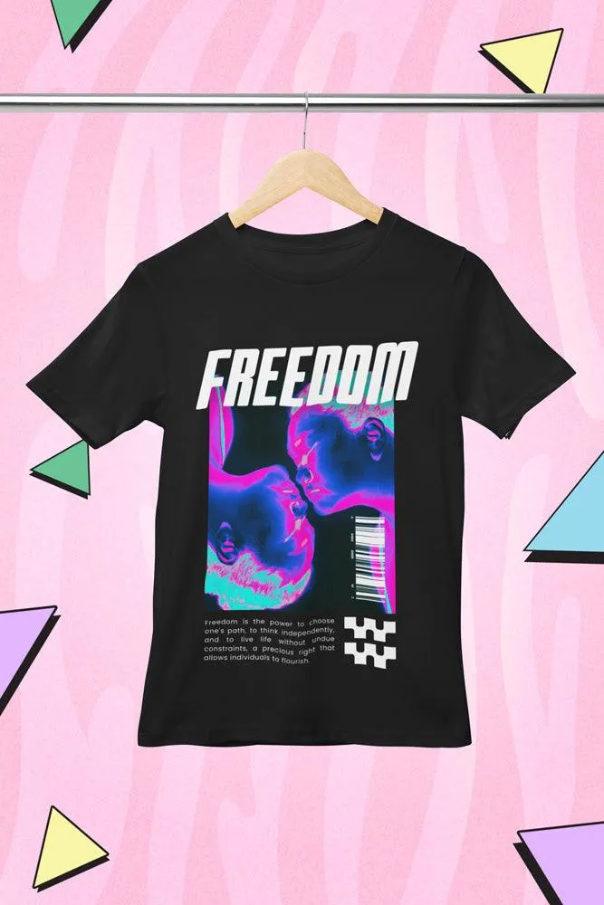 Freedom - Unisex Oversized Cotton Graphic Printed T-Shirt