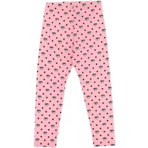 Girls Pink Eyes Leggings