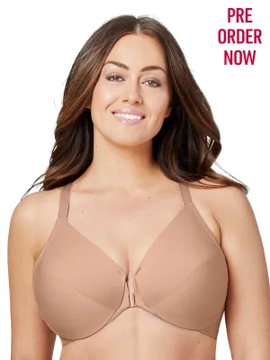 Glamorise Bra 1247 - Front Close Smoothing Underwire Bra - Cappuccino