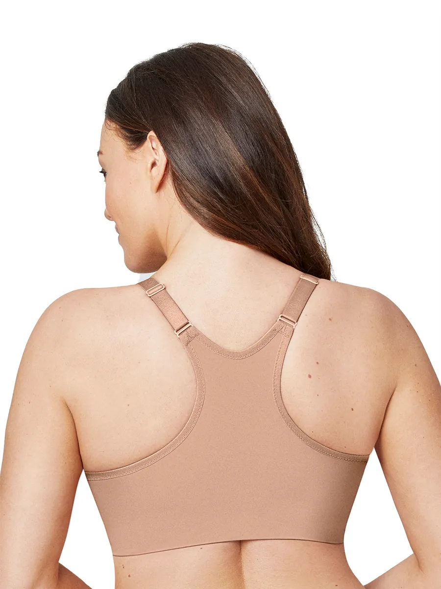 Glamorise Bra 1247 - Front Close Smoothing Underwire Bra - Cappuccino