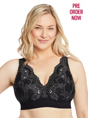 Glamorise Bra 7013 - Lexington Lace Plunge Bralette - Black