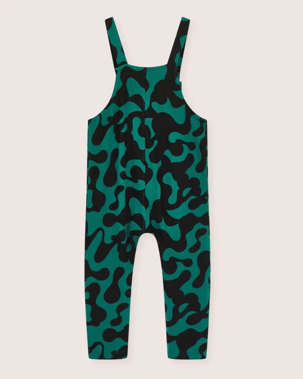 Green Abstract Swirl Print Dungarees
