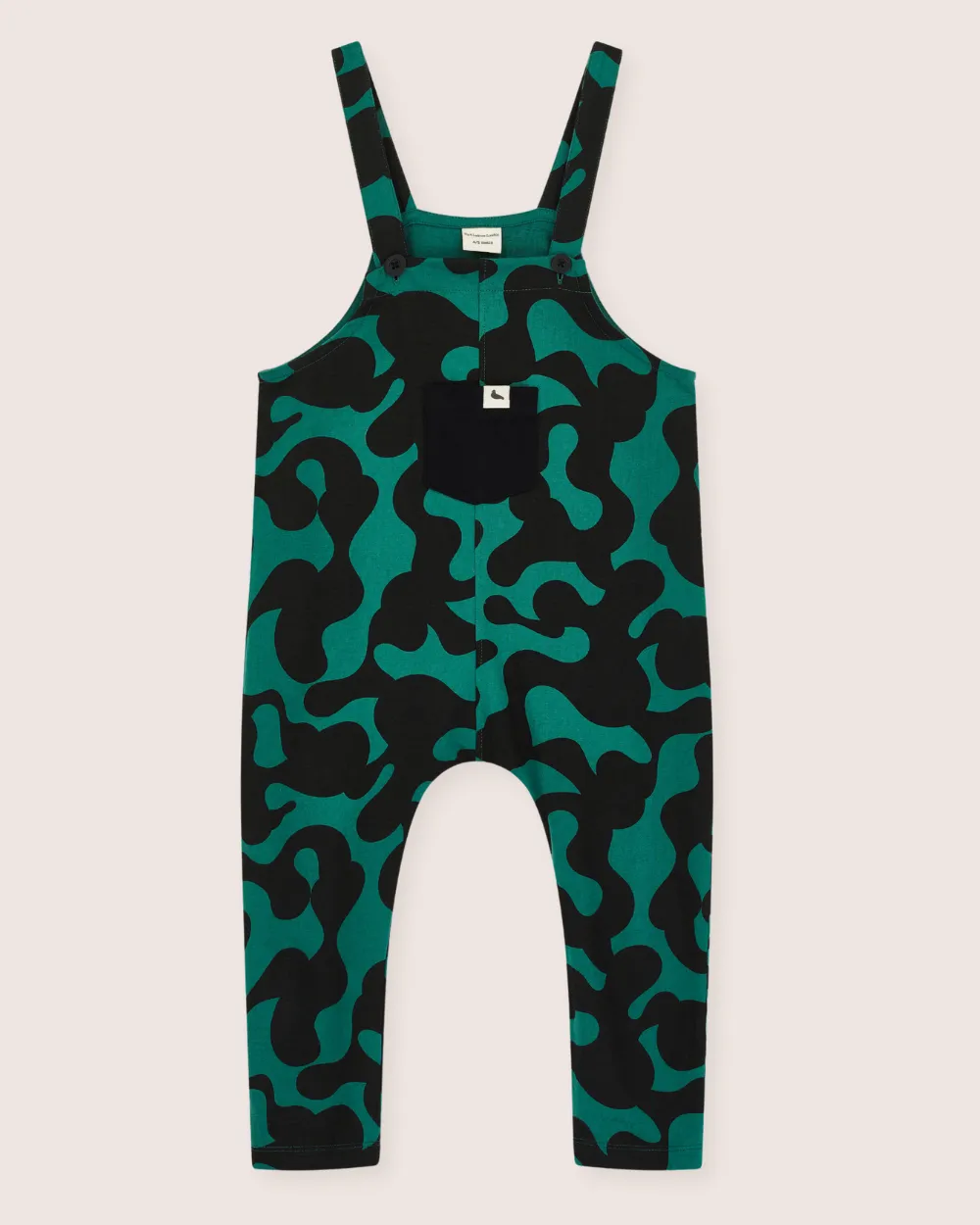 Green Abstract Swirl Print Dungarees