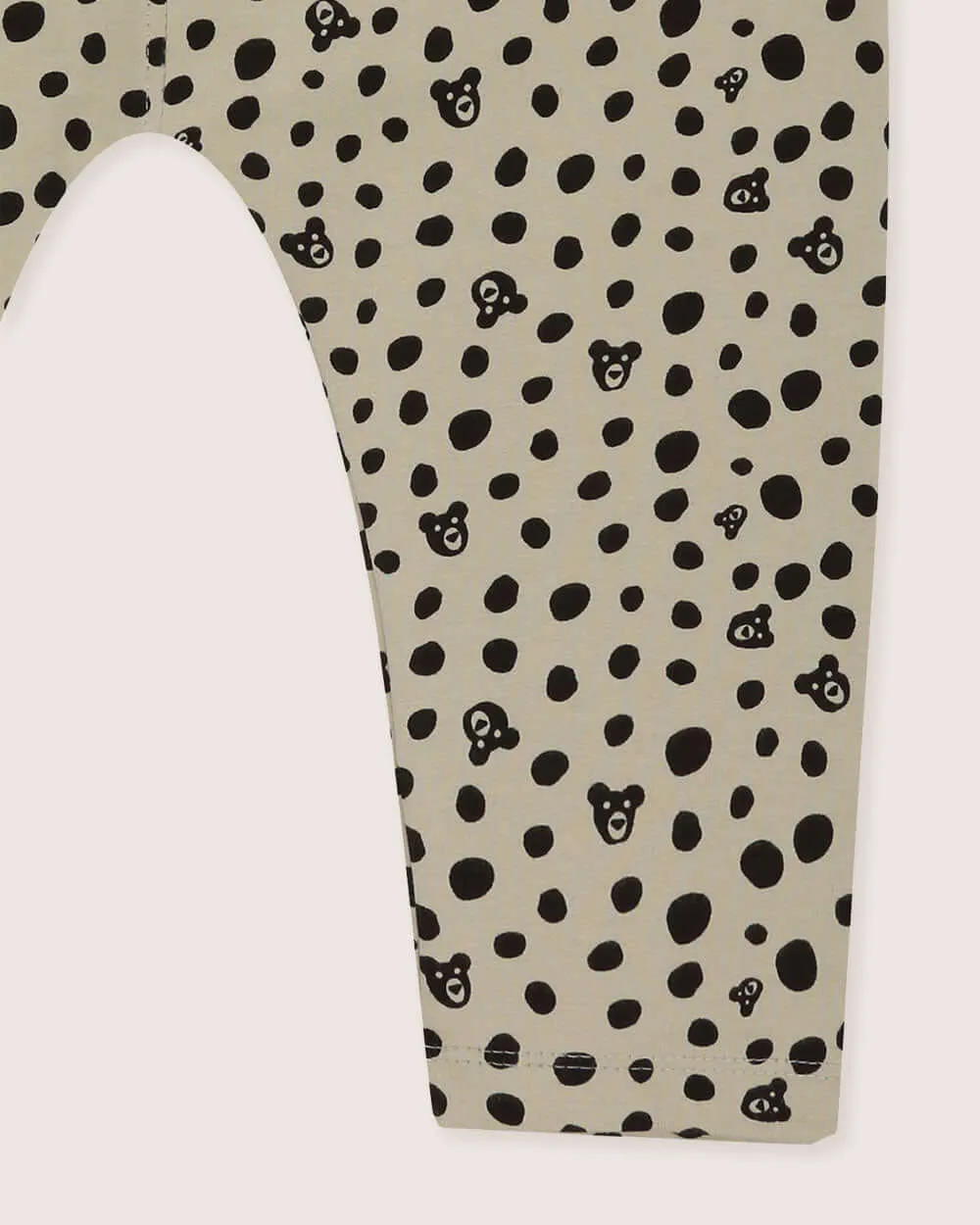 Grey Spotty Bear Print Dungarees
