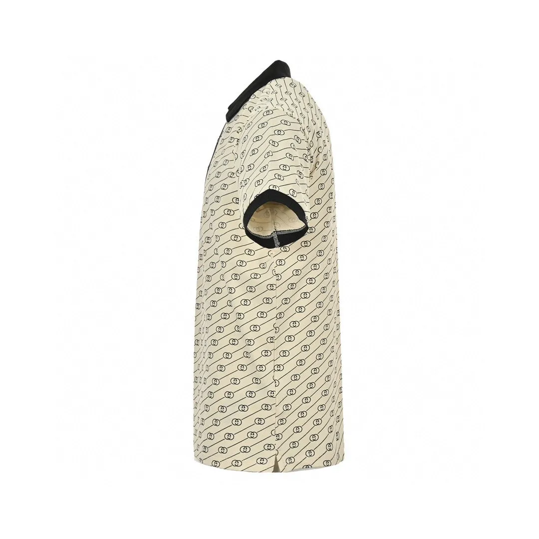 Gucci Beige GG Pattern Polo Shirt