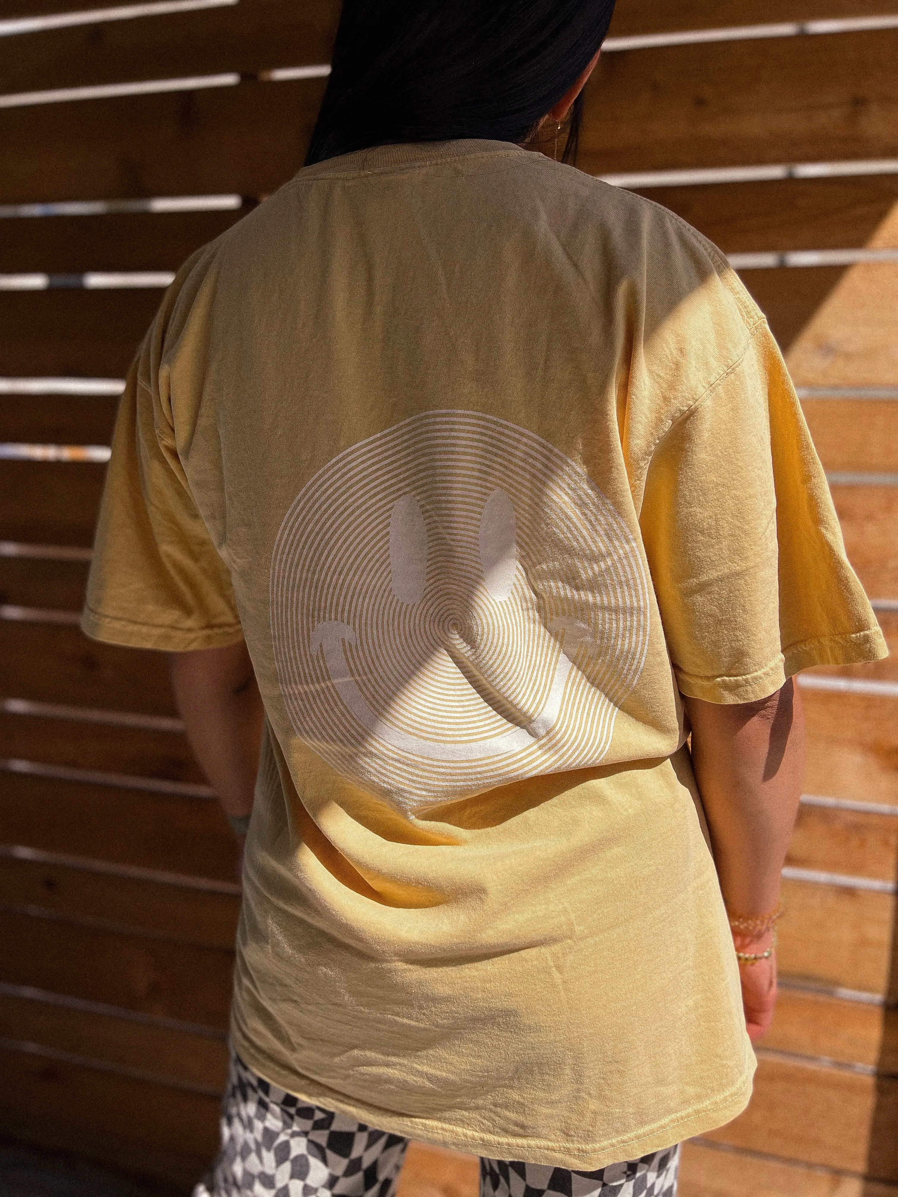 happy energy oversized graphic tee