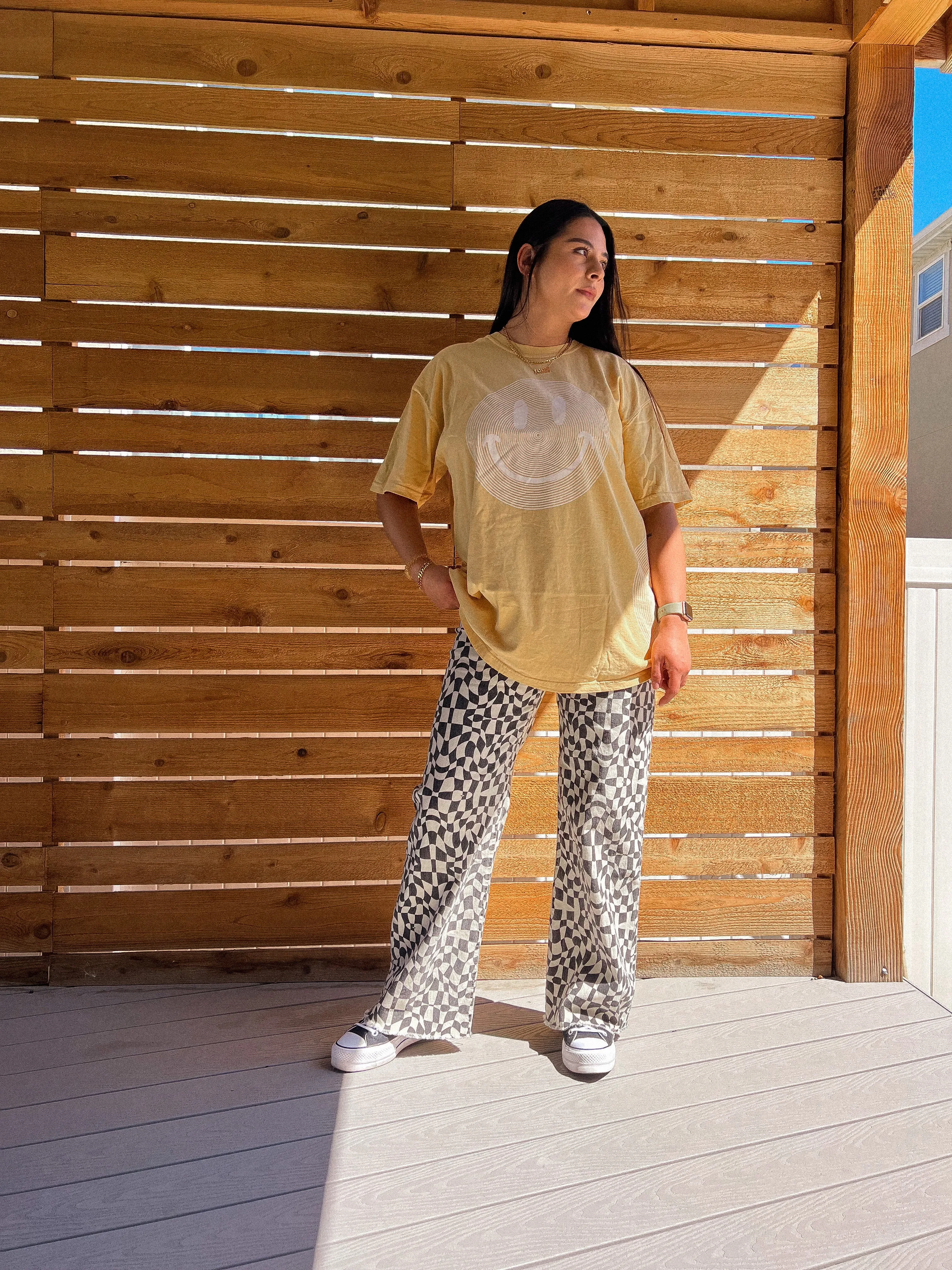 happy energy oversized graphic tee