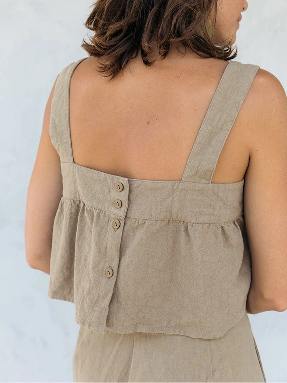Hazel Blues® |  Square Neck Wide Strap Top and Pants Set