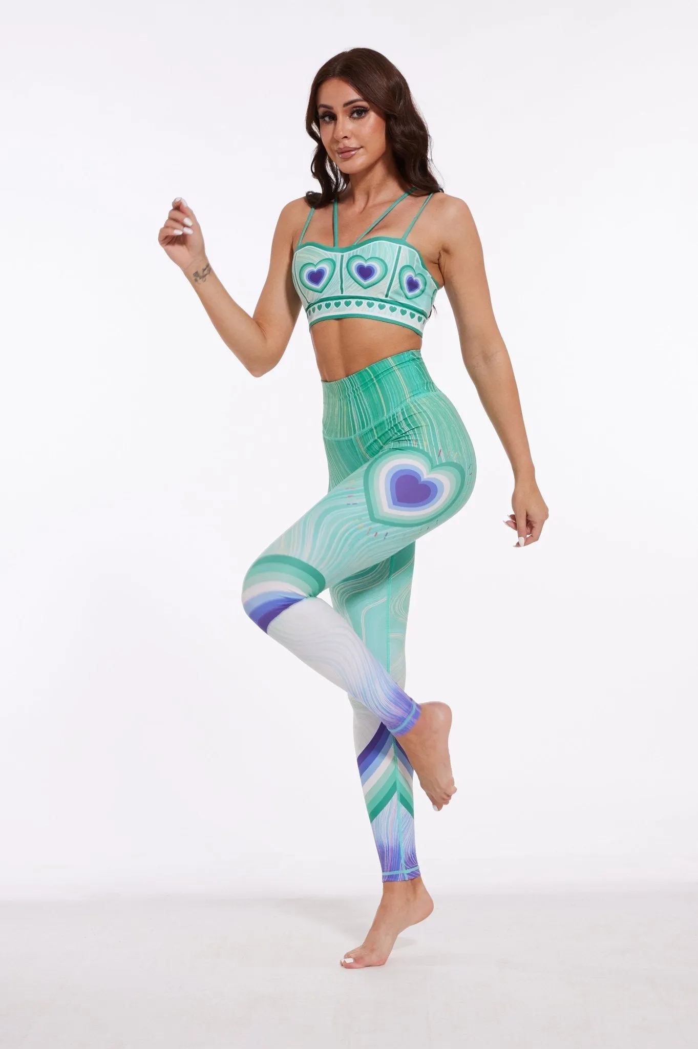 Heartline High-Waist Leggings – Ocean Pulse
