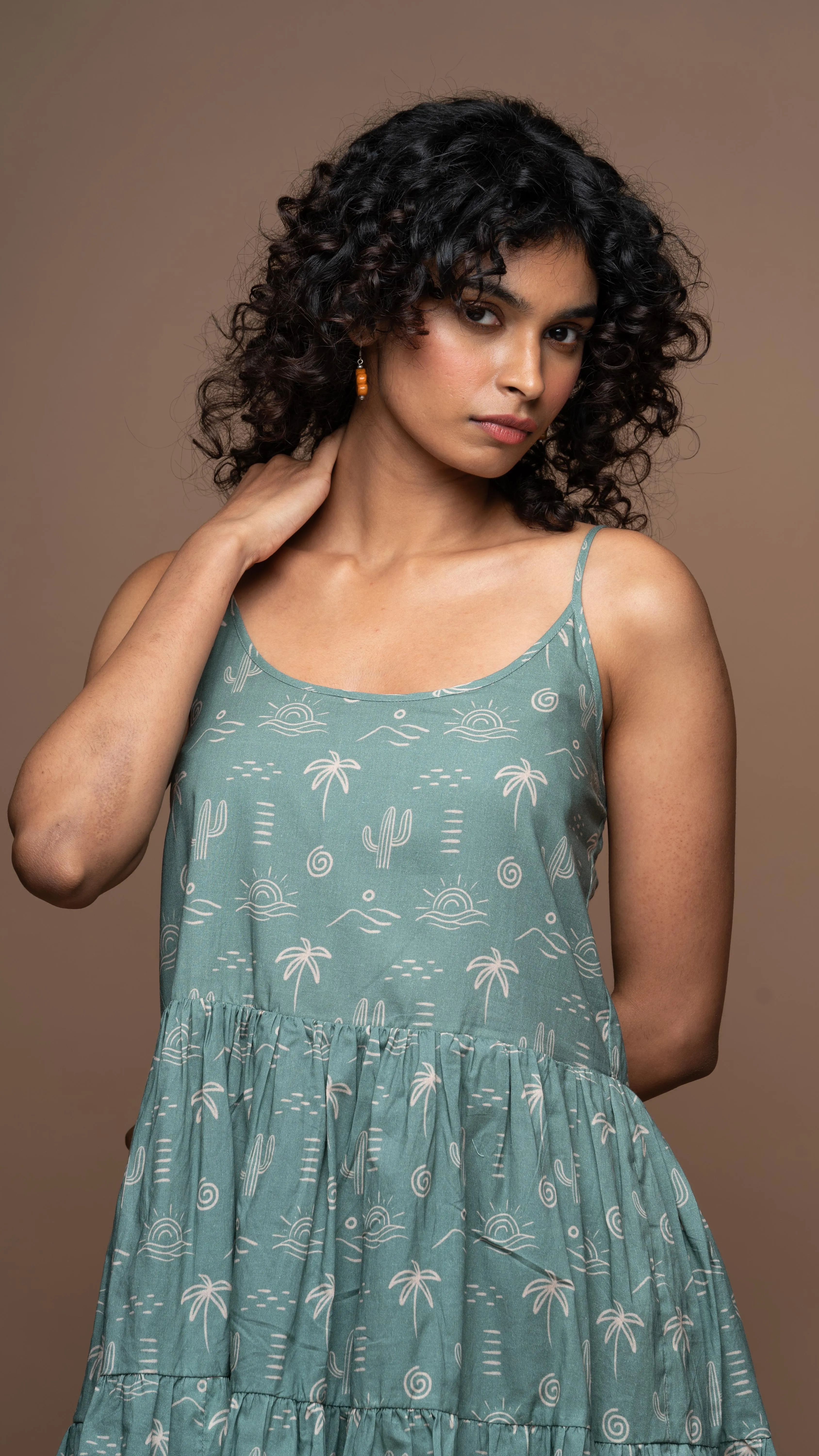 Heatwave Haven Short Boho Dress in Circle of Life Pattern