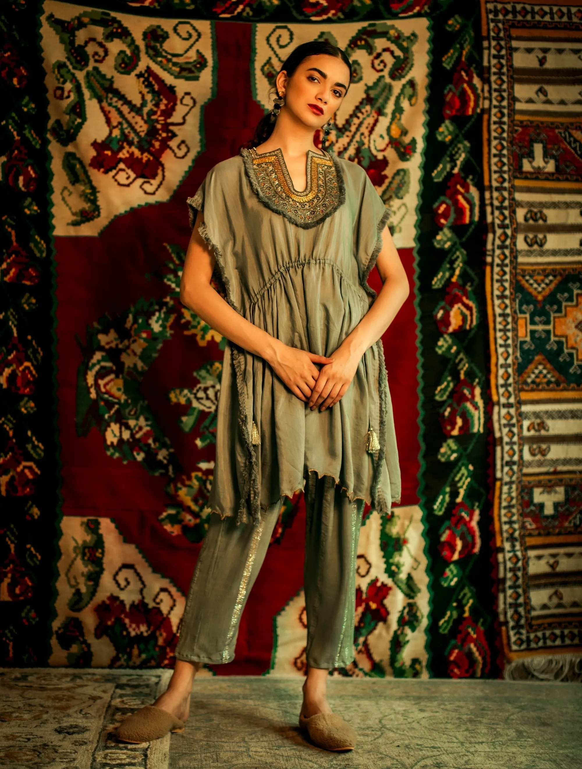 Heirloom  -   the-striped-lurex-wrinkled-pants
