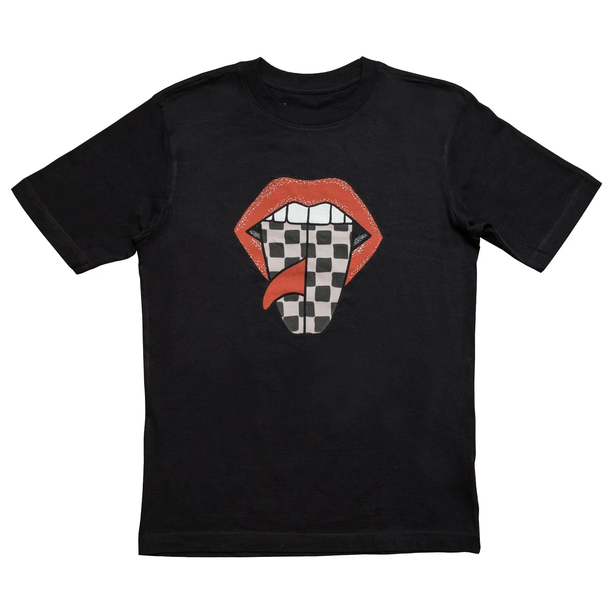 HER WAVES CHECKERS OVERSIZED TEE - BLK