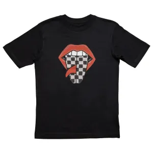 HER WAVES CHECKERS OVERSIZED TEE - BLK