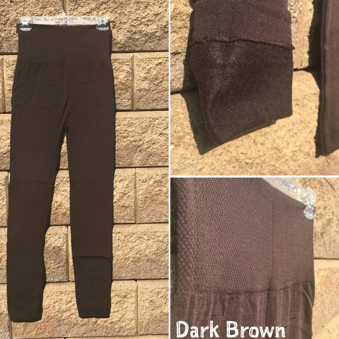 High Rise Burgundy Fleece Leggings
