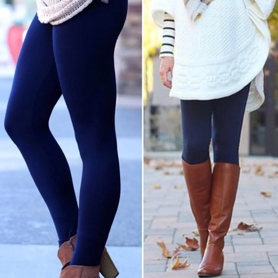 High Rise Burgundy Fleece Leggings