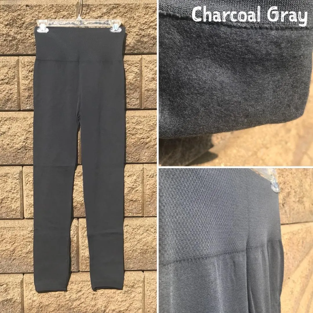 High Rise Burgundy Fleece Leggings