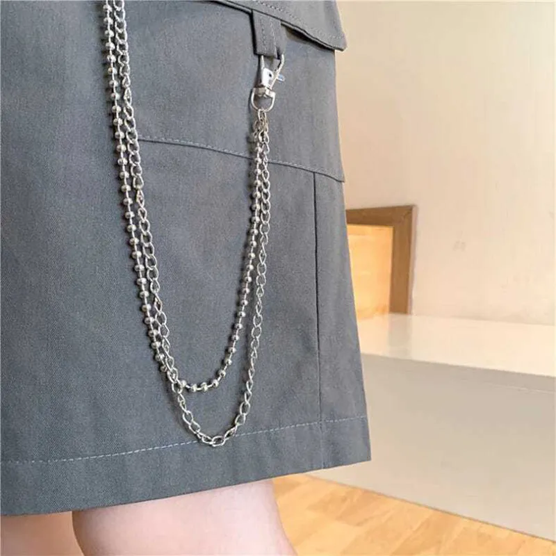 High Waist Chain Cargo Shorts Pants