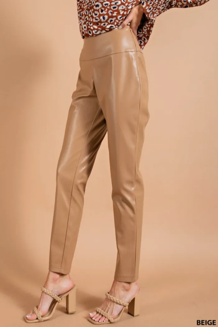 High Waist Faux Leather Leggings