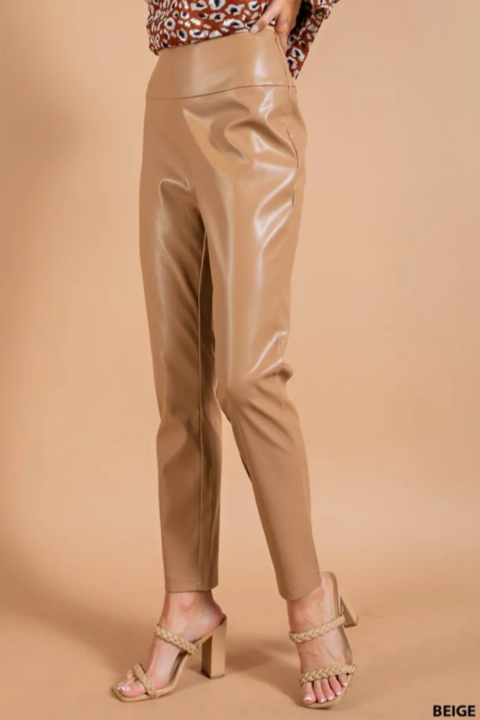 High Waist Faux Leather Leggings